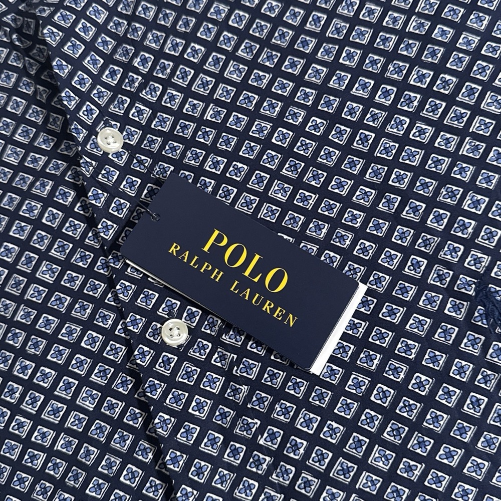 Polo Ralph Lauren Medium Tall Foulard Print Stretch Long Sleeve Poplin Shirt MT